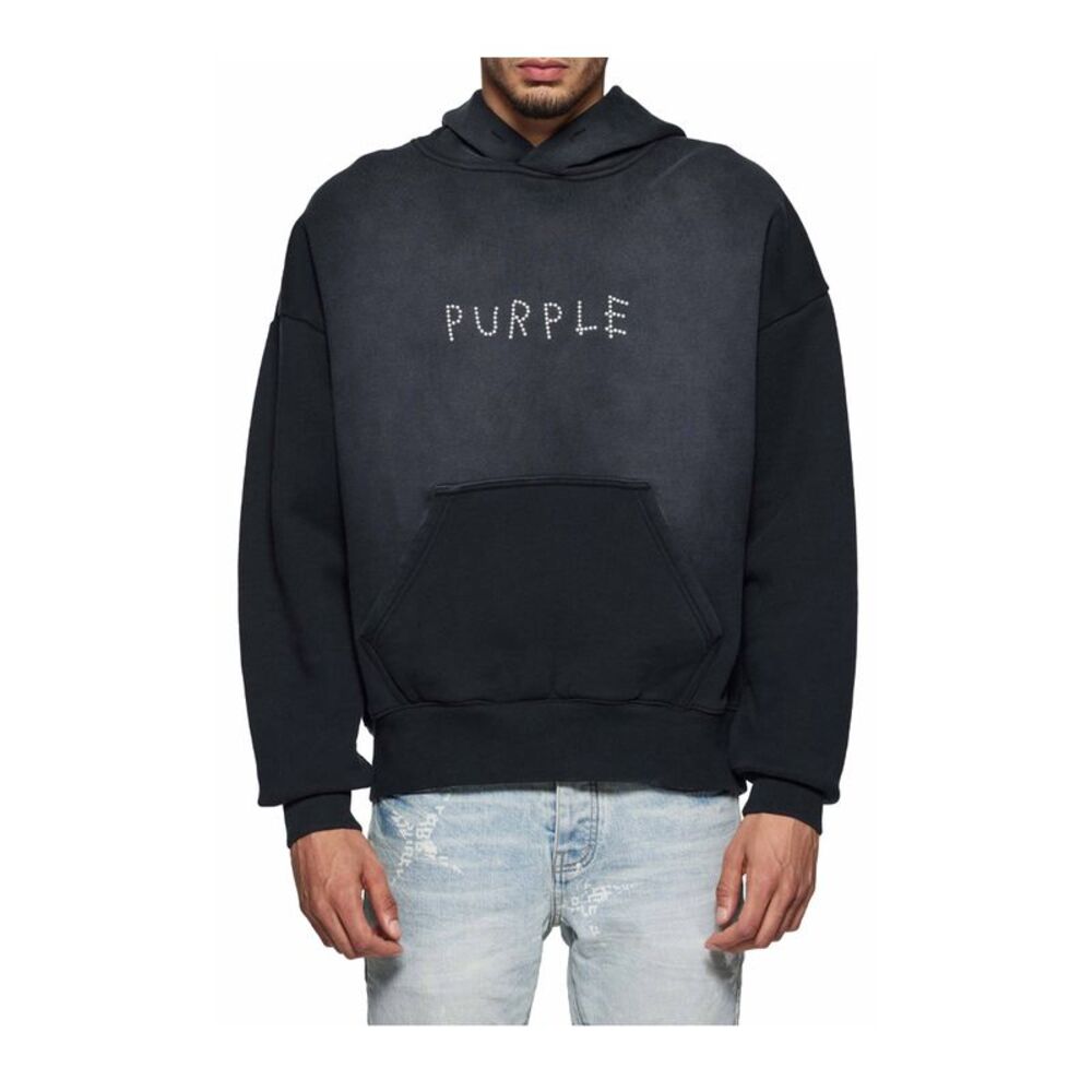 Purple Brand Hoodie Heavyweight Fleece PO Mens Black P401